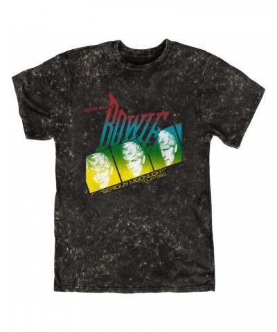 David Bowie T-shirt | Rainbow Ombre Serious Moonlight Concert Distressed Mineral Wash Shirt $10.78 Shirts