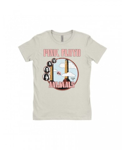 Pink Floyd Ladies' Boyfriend T-Shirt | Animals '77 Tour Pastel Design Distressed Shirt $9.23 Shirts