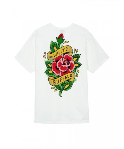 The White Buffalo Rose Tattoo White T-Shirt $8.00 Shirts