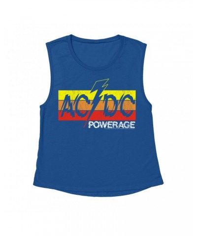 AC/DC Ladies' Muscle Tank Top | Powerage Logo Banner Shirt $13.18 Shirts