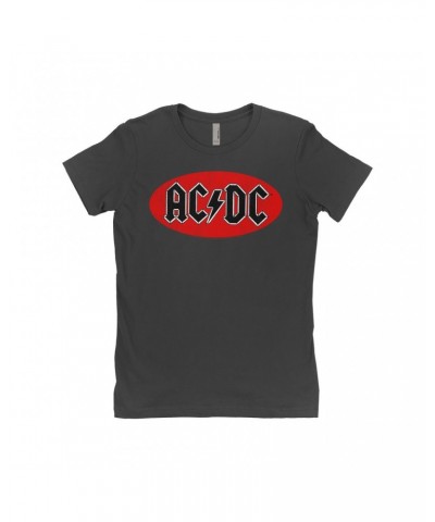 AC/DC Ladies' Boyfriend T-Shirt | Bumper Sticker Logo Distressed Shirt $8.73 Shirts