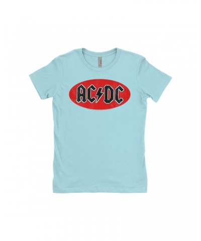 AC/DC Ladies' Boyfriend T-Shirt | Bumper Sticker Logo Distressed Shirt $8.73 Shirts