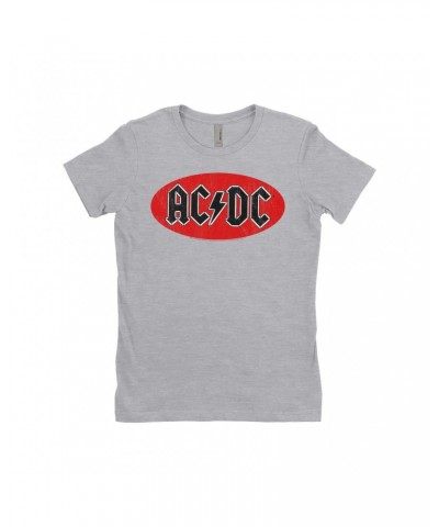 AC/DC Ladies' Boyfriend T-Shirt | Bumper Sticker Logo Distressed Shirt $8.73 Shirts