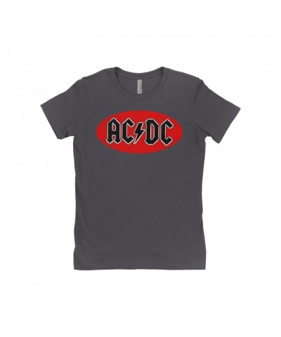 AC/DC Ladies' Boyfriend T-Shirt | Bumper Sticker Logo Distressed Shirt $8.73 Shirts