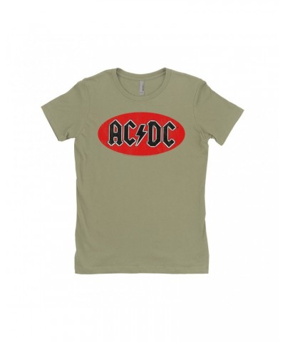 AC/DC Ladies' Boyfriend T-Shirt | Bumper Sticker Logo Distressed Shirt $8.73 Shirts