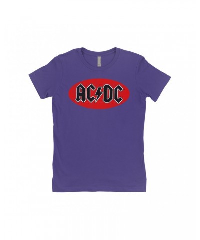 AC/DC Ladies' Boyfriend T-Shirt | Bumper Sticker Logo Distressed Shirt $8.73 Shirts