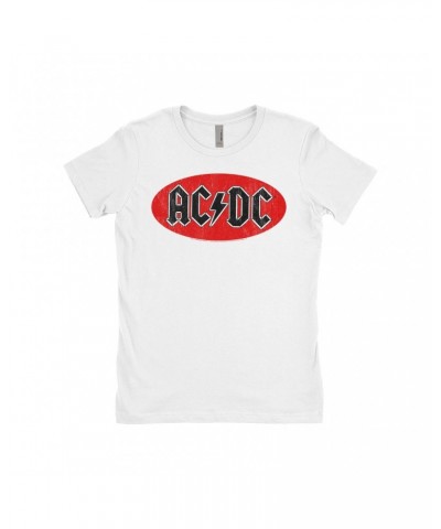 AC/DC Ladies' Boyfriend T-Shirt | Bumper Sticker Logo Distressed Shirt $8.73 Shirts