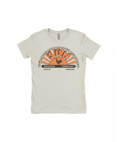 Sun Records Ladies' Boyfriend T-Shirt | Orange Brown Half Logo Shirt $10.48 Shirts