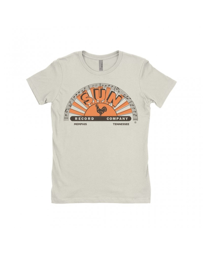 Sun Records Ladies' Boyfriend T-Shirt | Orange Brown Half Logo Shirt $10.48 Shirts