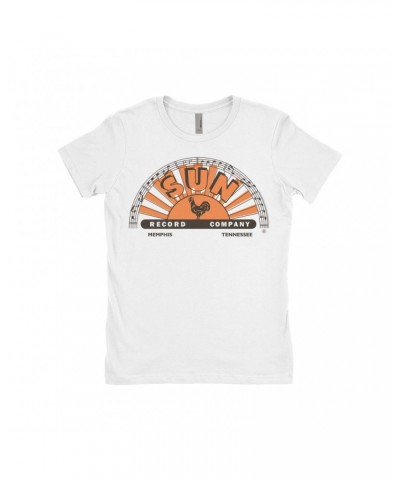 Sun Records Ladies' Boyfriend T-Shirt | Orange Brown Half Logo Shirt $10.48 Shirts