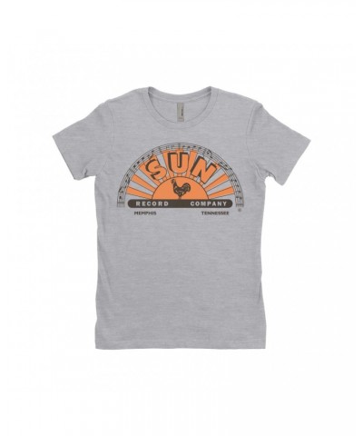 Sun Records Ladies' Boyfriend T-Shirt | Orange Brown Half Logo Shirt $10.48 Shirts