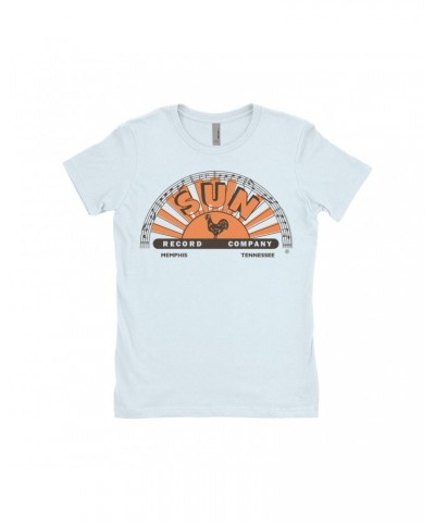 Sun Records Ladies' Boyfriend T-Shirt | Orange Brown Half Logo Shirt $10.48 Shirts