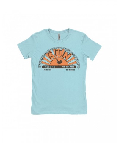 Sun Records Ladies' Boyfriend T-Shirt | Orange Brown Half Logo Shirt $10.48 Shirts