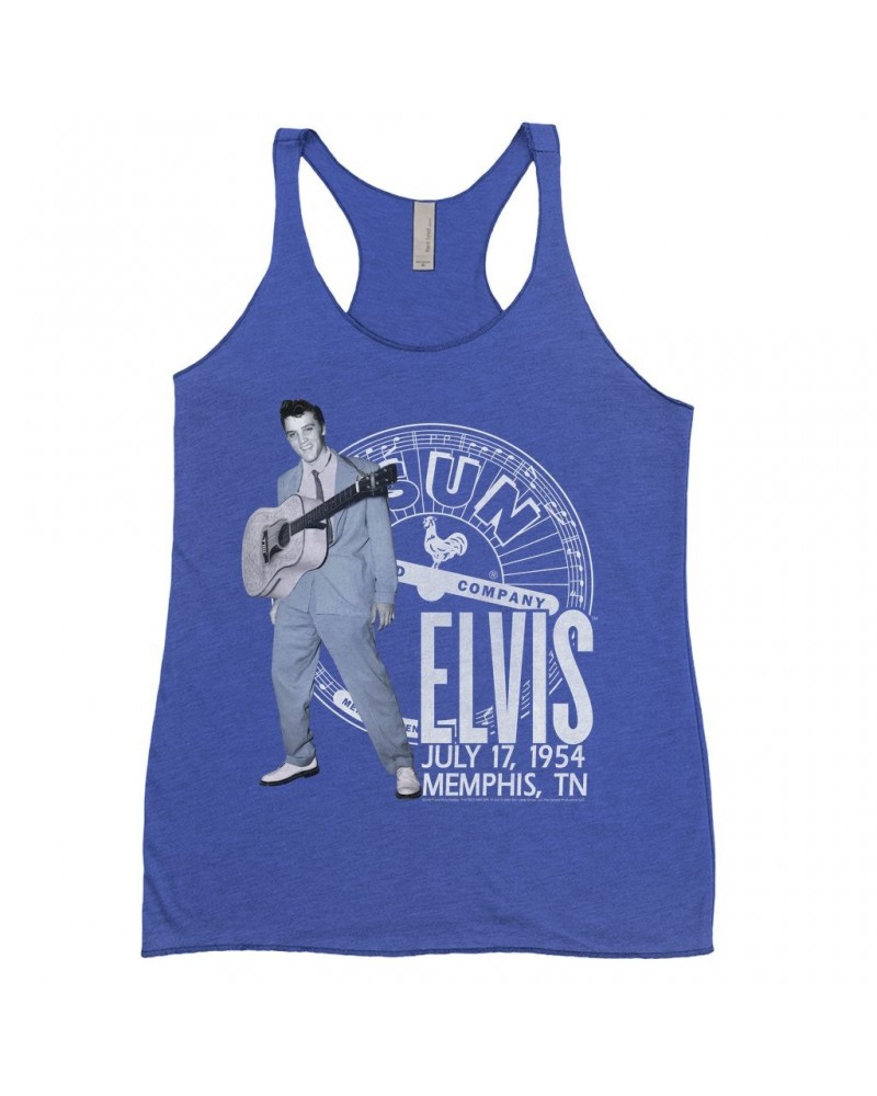 Elvis Presley Sun Records Ladies' Tank Top | Live In Concert July 1954 Sun Records Shirt $11.87 Shirts