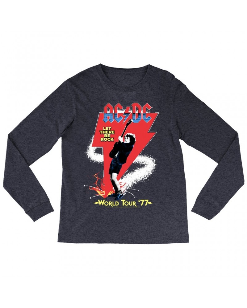 AC/DC Long Sleeve Shirt | Let There Be Rock World Tour 1977 Shirt $12.28 Shirts