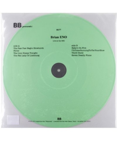 Brian Eno LIVE AT THE BBC Vinyl Record $16.00 Vinyl