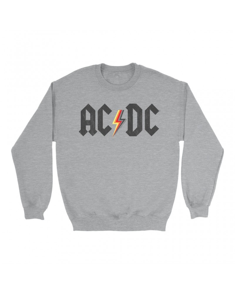 AC/DC Sweatshirt | Multi-Colored Logo Design Distressed Sweatshirt $16.43 Sweatshirts