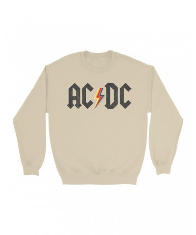 AC/DC Sweatshirt | Multi-Colored Logo Design Distressed Sweatshirt $16.43 Sweatshirts