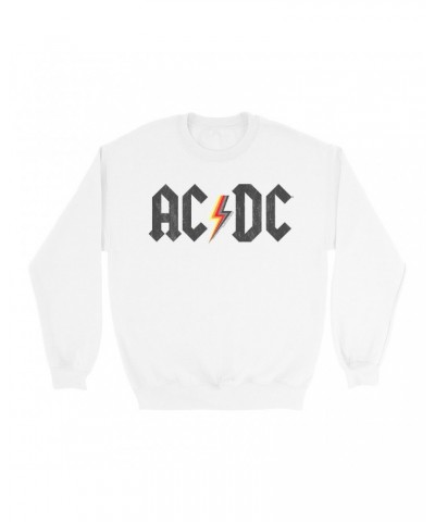 AC/DC Sweatshirt | Multi-Colored Logo Design Distressed Sweatshirt $16.43 Sweatshirts