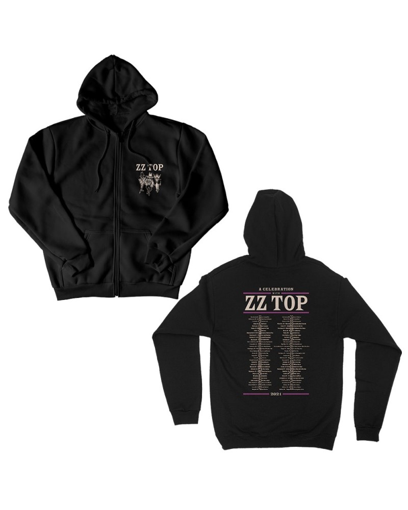 ZZ Top 2021 A Celebration With ZZ Top Hoodie $30.75 Sweatshirts