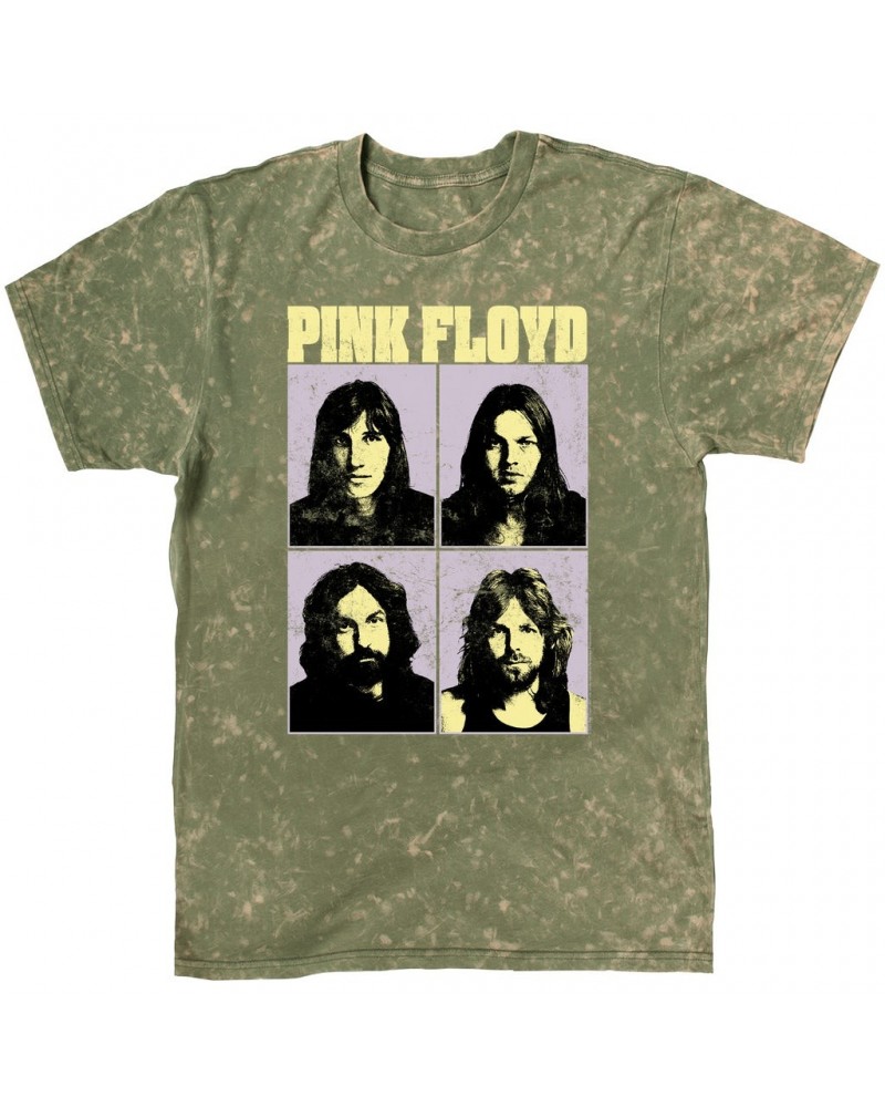 Pink Floyd T-shirt | Meddle Group Photo Pastel Image Distressed Mineral Wash Shirt $10.78 Shirts