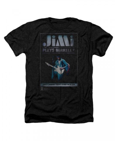 Jimi Hendrix Jimi Plays Poster Heather Black T-Shirt $10.75 Shirts