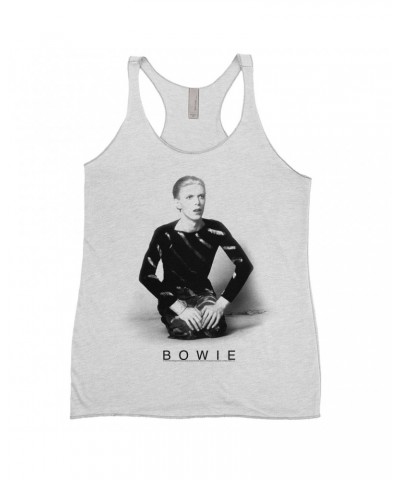 David Bowie Ladies' Tank Top | 1974 Black And White Photo Shirt $13.90 Shirts