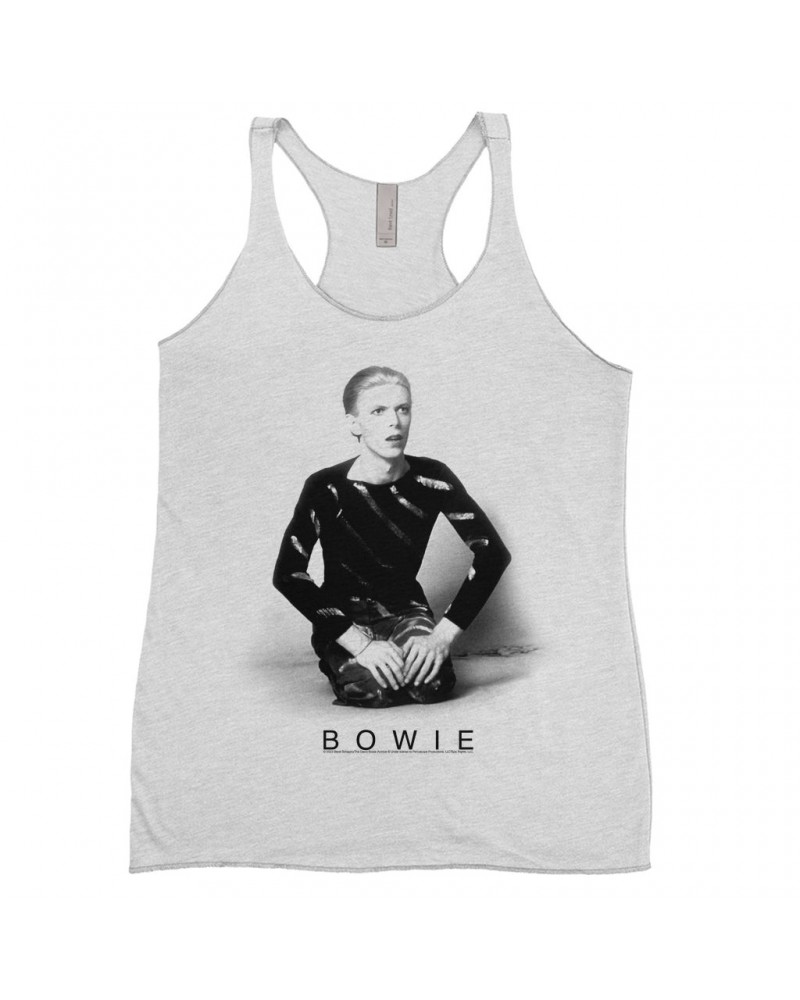 David Bowie Ladies' Tank Top | 1974 Black And White Photo Shirt $13.90 Shirts