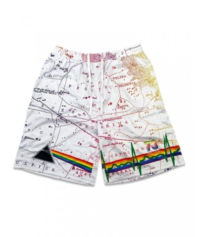 Pink Floyd Dark Side of the Moon White Mesh Shorts $26.95 Shorts