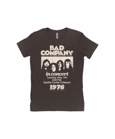 Bad Company Ladies' Boyfriend T-Shirt | Live In Concert Seattle Center 1976 Shirt $8.98 Shirts