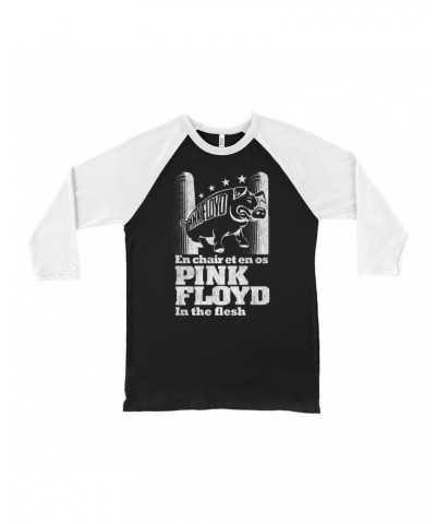 Pink Floyd 3/4 Sleeve Baseball Tee | In The Flesh Concert en Français Design Shirt $14.38 Shirts