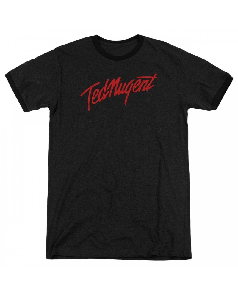 Ted Nugent Shirt | DISTRESS LOGO Premium Ringer Tee $10.58 Shirts