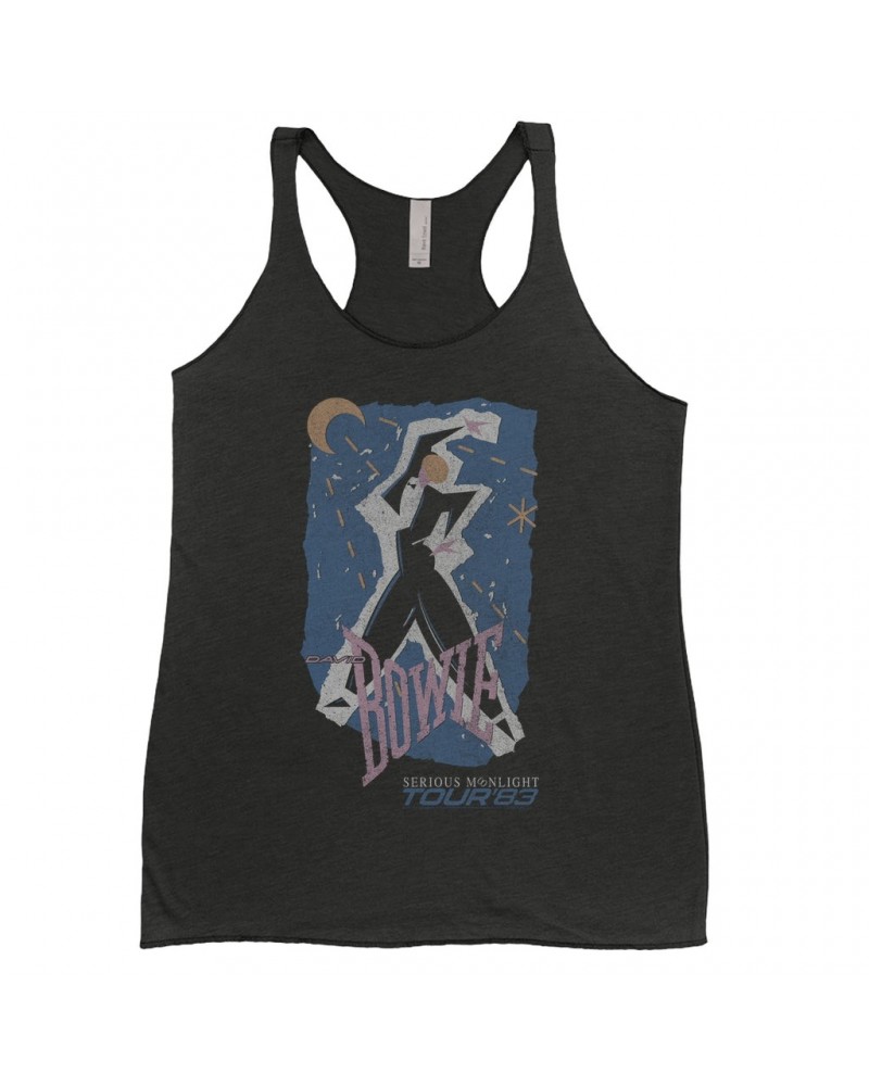 David Bowie Ladies' Tank Top | Serious Moonlight Tour 1983 Design Shirt $8.69 Shirts