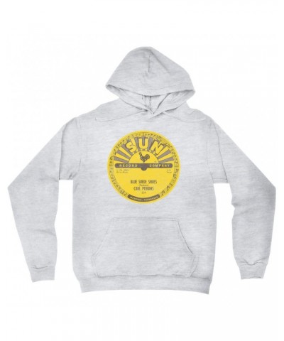 Carl Perkins Hoodie | Blue Suede Shoes Record Label Distressed Hoodie $13.18 Sweatshirts