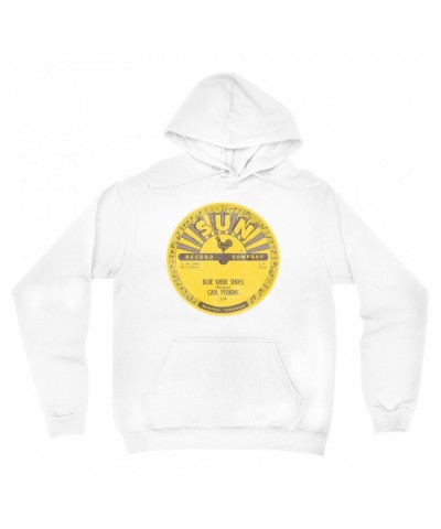 Carl Perkins Hoodie | Blue Suede Shoes Record Label Distressed Hoodie $13.18 Sweatshirts