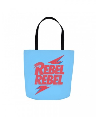 David Bowie Tote Bag | Rebel Rebel Lightning Bolt Distressed Bag $10.64 Bags