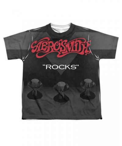 Aerosmith Youth Shirt | ROCKS (FRONT/BACK PRINT) Sublimated Tee $11.50 Kids