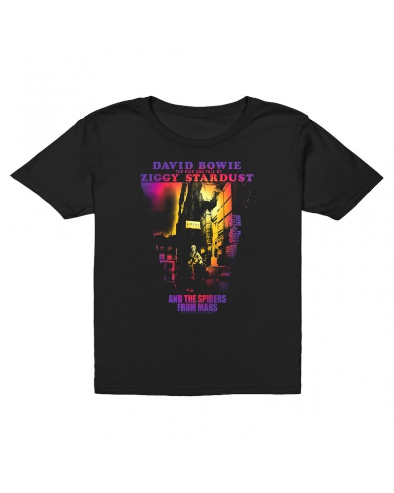 David Bowie Kids T-Shirt | Rainbow Ombre The Rise And Fall Of Ziggy Stardust Kids T-Shirt $11.73 Kids