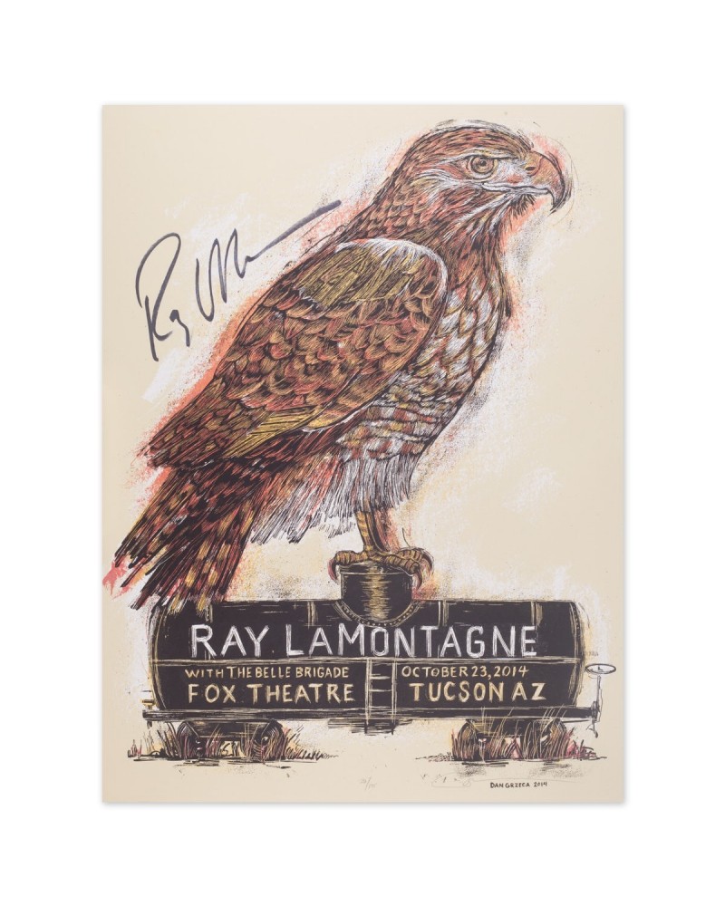 Ray LaMontagne with Belle Brigade October 23 2014 Fox Theatre Tucson AZ. Signed litho $19.80 Decor