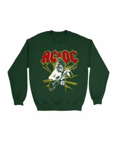 AC/DC Sweatshirt | Angus Red And Yellow Burst Sweatshirt $14.33 Sweatshirts