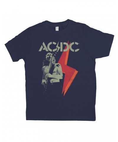 AC/DC Kids T-Shirt | Angus Young Concert Photo Lighting Design Distressed Kids Shirt $10.10 Kids