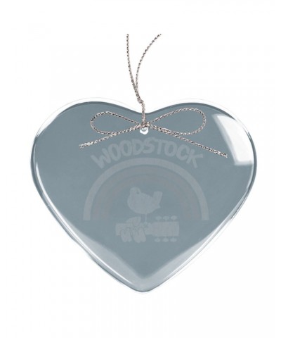 Woodstock Rainbow Heart Laser-Etched Glass Ornament $8.80 Decor