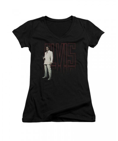 Elvis Presley Junior's V-Neck Shirt | WHITE SUIT Junior's Tee $8.46 Shirts